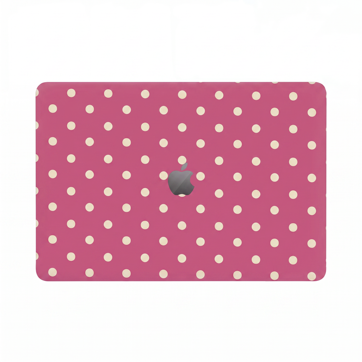 The Dolly Laptop Case - raspberry polka dot, top view