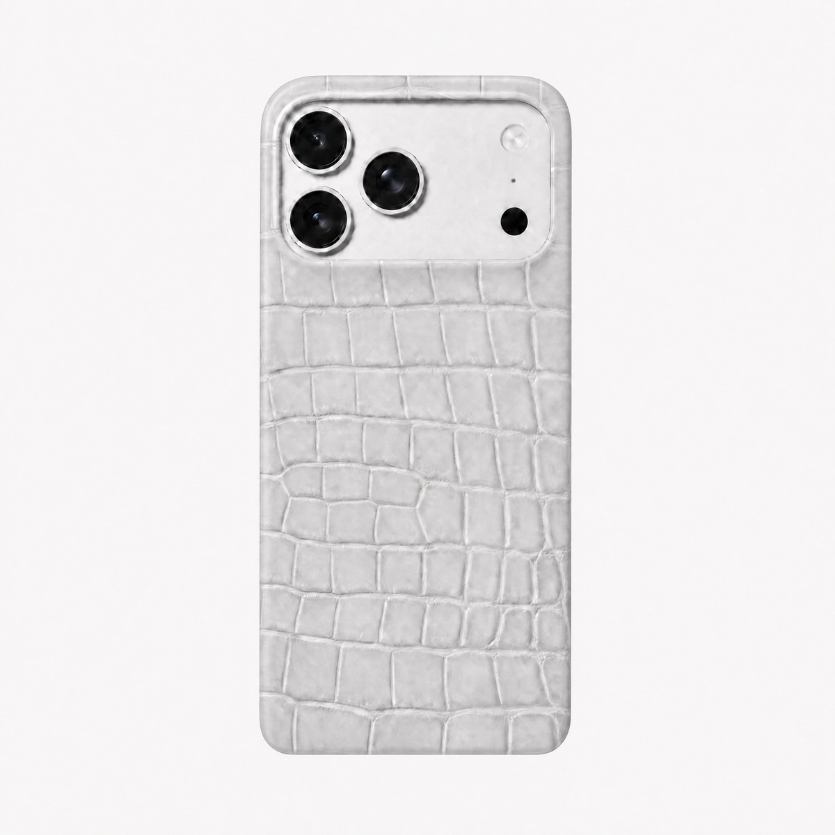 The Blanche iPhone Case - white crocodile, back view
